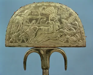 Straußenfederfächer aus dem Grab von Tutanchamun (ca. 1370-1352 v. Chr.) Neues Reich